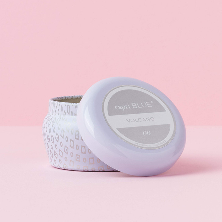 Capri Blue Volcano Scented Mini Tin Candle - Luxury Home Candle in Tropical Fruit & Sugared Citrus - Soy Wax Blend - White (3 oz)