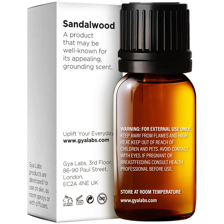 Gya Labs Sandalwood Essential Oil - 0.34 Fl Oz - for Hair, Skin, Diffuser, Aromatherapy & DIY Candle Making Scent