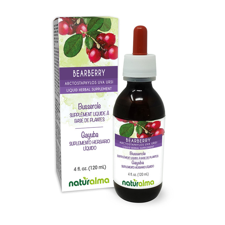Naturalma Bearberry (Arctostaphylos uva Ursi) Leaf Alcohol-Free Tincture - 4 fl oz Liquid Extract in Drops - Herbal Supplement - Vegan