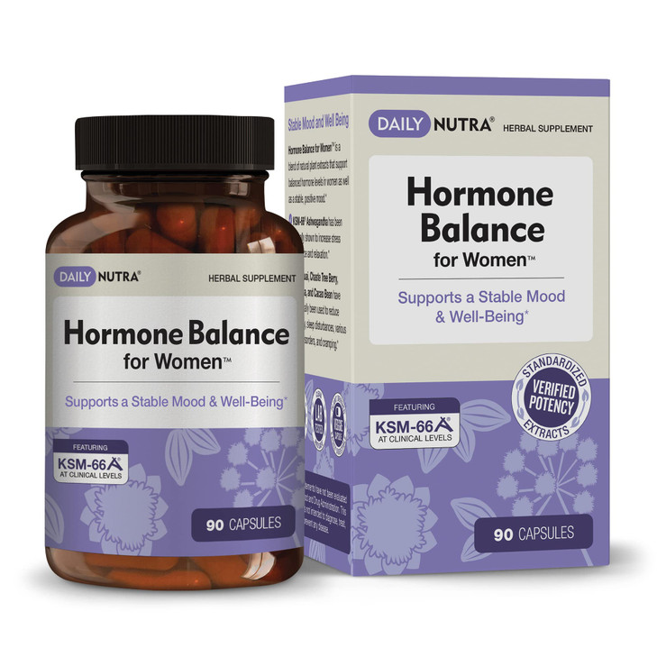 Hormone Balance for Women - Natural Mood Supplement - PMS Relief and Menopause Support | Featuring Clinically Studied KSM-66 Ashwagandha (90 Capsules