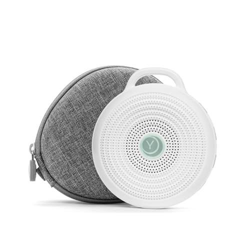 Yogasleep Rohm Portable White Noise Sound Machine + Travel Case in Grey, Sleep Therapy, Crush-Resistant Travel Case, for Adults, Kids & Baby, Noise B