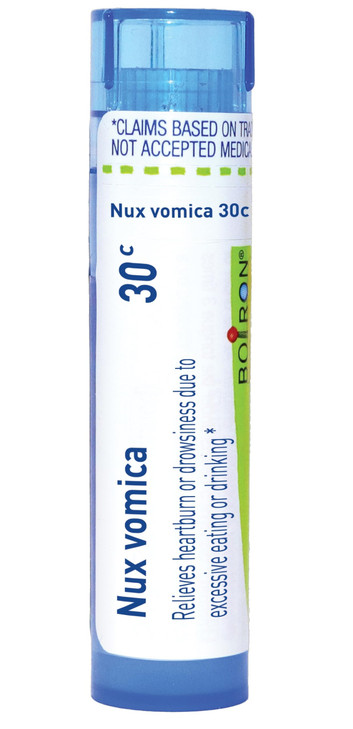 Boiron Nux Vomica 30C for Heartburn or Drowsiness Due to Excessive Eating or Drinking - 80 Pellets