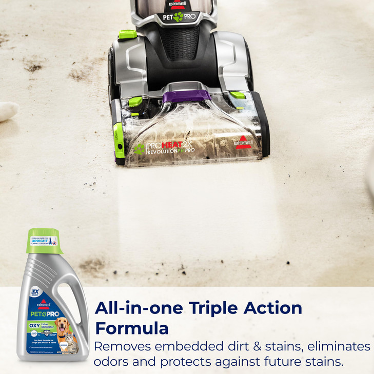 Bissell PET PRO OXY Urine Eliminator with Febreze Carpet Deep Clean Solution, with StainProtect Technology, for use in leading upright carpet cleaner