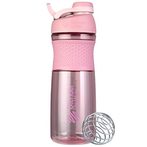 BlenderBottle SportMixer Shaker Bottle Perfect for Protein Shakes and Pre Workout, 28-Ounce, Rose