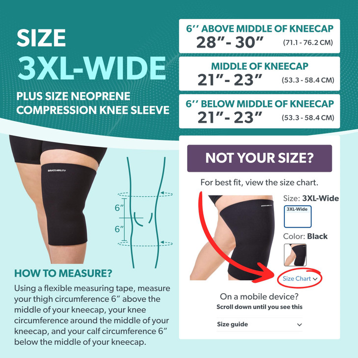BraceAbility Plus Size Neoprene Knee Sleeve - Compression Support Brace for Bariatric Women or Men with Arthritis Joint Pain, Fitting Overweight to O