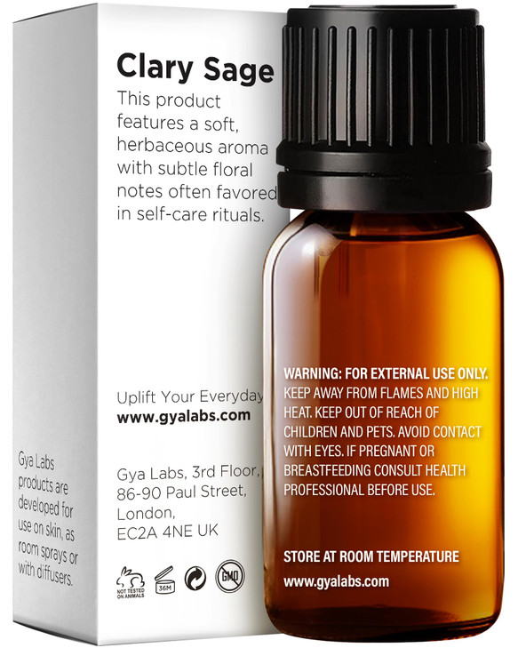 Gya Labs Clary Sage Essential Oil - 0.34 Fl Oz - for Hair, Skin, Diffuser, Aromatherapy & DIY Candle Making Scent