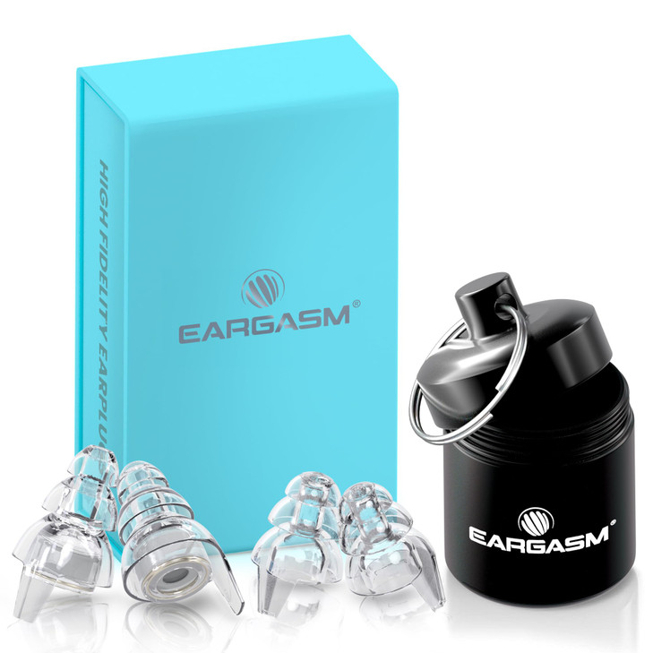 Eargasm High Fidelity Earplugs with Transparent Filters - Reusable Noise Reduction Hearing Protection Ear-Plugs with Carrying Case for Motorcycle, Co