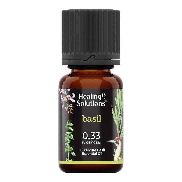 Healing Solutions Basil Essential Oil - 0.33 Fluid Ounces
