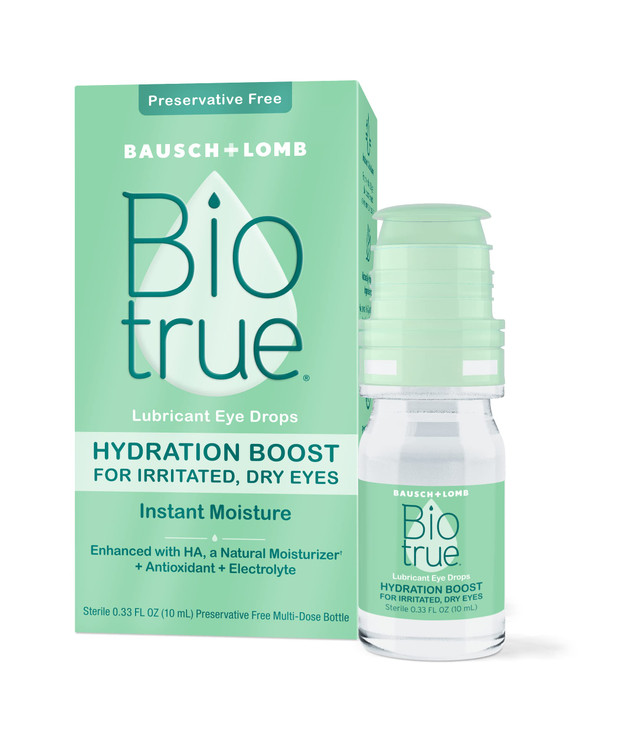 Biotrue Hydration Boost, Preservative-Free Eye Drops for Dry Eyes, Instantly Moisturizes, Rehydrates, Contact Lens Friendly, Refresh & Relieve Eye Ir
