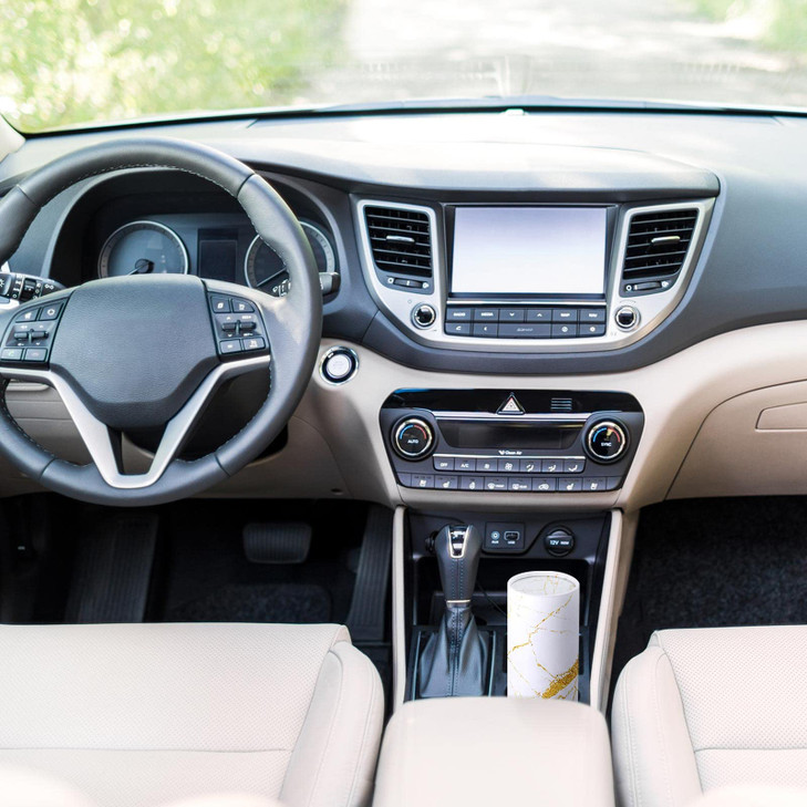 Cunhill 12 Pieces Cylinder Car Tissues Boxes Printed Car Napkins Round Disposable Tissues Boxes Travel Facial for Cup Holder(Marble Style)