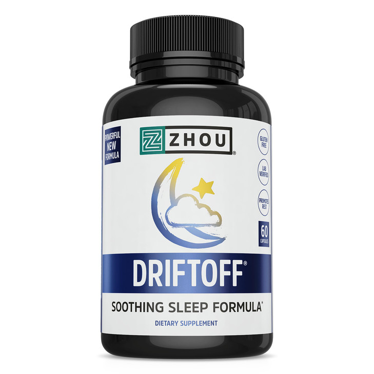 Zhou Driftoff - Nature Inspired Sleep Aid, Valerian Root & Melatonin for Sleep for Men & Women, Calm Sleeping Supplement for Adults with Gaba & Chamo