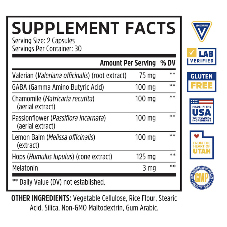 Zhou Driftoff - Nature Inspired Sleep Aid, Valerian Root & Melatonin for Sleep for Men & Women, Calm Sleeping Supplement for Adults with Gaba & Chamo