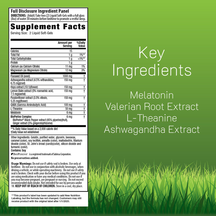 Irwin Naturals Power to Sleep PM - 60 Liquid Soft-Gels - with 6mg Melatonin, GABA, Ashwagandha, Valerian Root & L-Theanine - 30 Servings