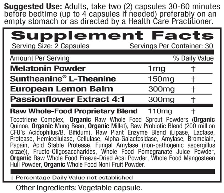 Emerald Labs Sleep Health - Sleep Support Supplement with Suntheanine L-Theanine, Melatonin, European Lemon Balm & Passionflower - Gluten Free, Vegan