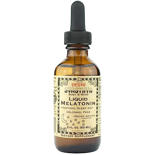 Svasthya Body & Mind Natural Melatonin Liquid Supplement | 100% Organic Sleep Aid for Restful Sleep Support | Alcohol - Free Melatonin Supplement | S