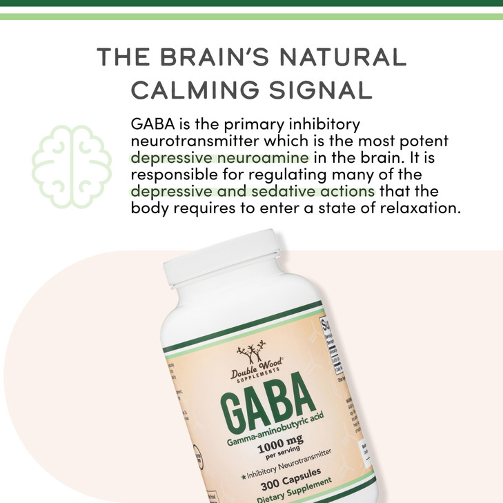 GABA Supplement (300 Capsules, 1,000mg per Serving) Promotes Calm, Relaxation, and Supports Sleep (Vegan Safe, Gluten Free, Non-GMO)(Gamma Aminobutyr