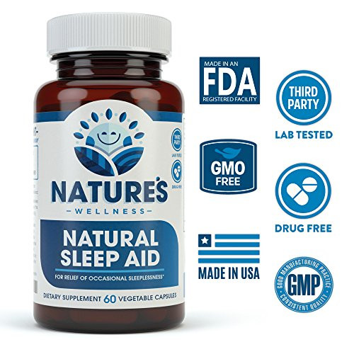 Premium Natural Sleep Aid for Adults - Effective Relief - Non Habit Forming - Wake Up Feeling Refreshed - Proprietary Blend with Melatonin, Tryptopha
