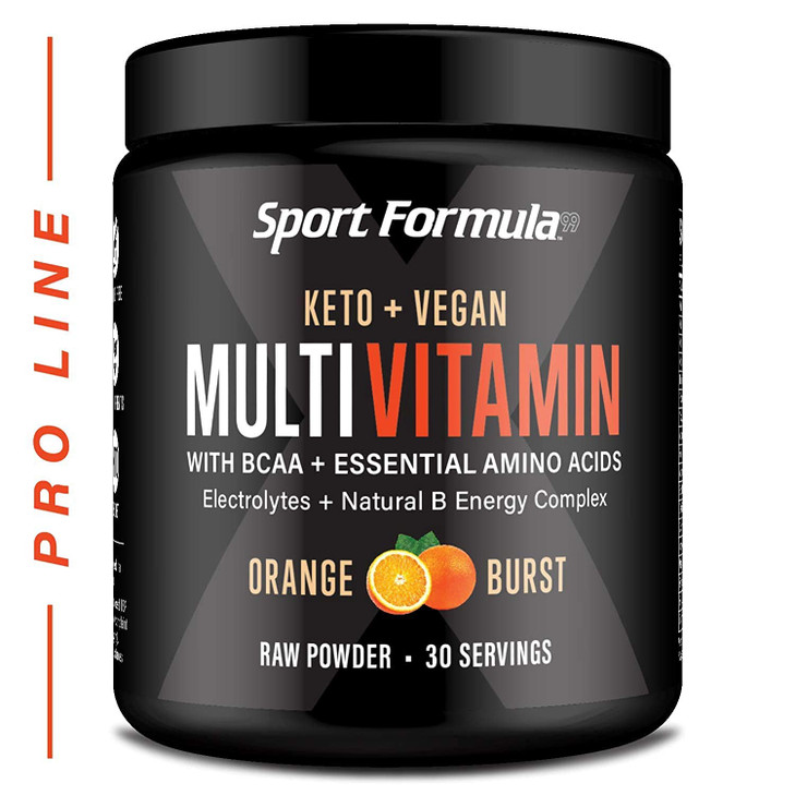 Multivitamin Powder - Keto Drink Mix for Men Women BCAA Amino Acids Wont Upset Your Stomach - Keto Vegan Multivitamin with Electrolytes Super B Comp