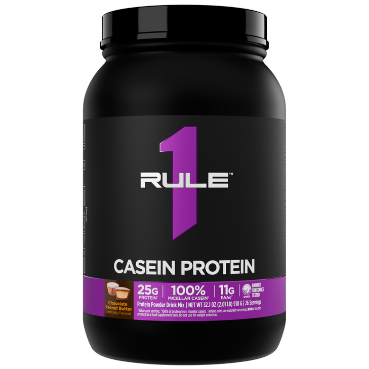 Rule 1 Casein Protein - 25g Protein and 11g EAAs Per Serving from Slow-Release Micellar Casein for Overnight Recovery and Sustained Delivery Between