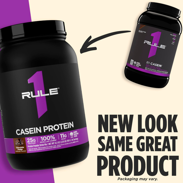 Rule 1 Casein Protein - 25g Protein and 11g EAAs Per Serving from Slow-Release Micellar Casein for Overnight Recovery and Sustained Delivery Between