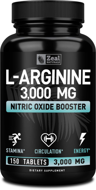 L Arginine 3000mg Capsules (150 Tablets | 1000mg) Maximum Dose L-Arginine Nitric Oxide Supplement for Supporting Muscle Growth, Vascular Function and