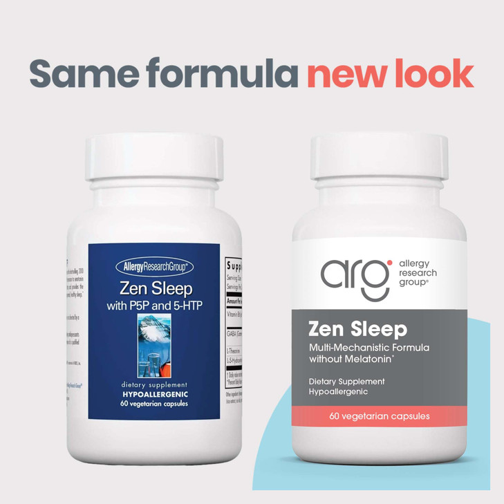 Allergy Research Group ARG Zen Sleep - Supports Relaxation and Natural Sleep Patterns Without Melatonin - L-Theanine GABA and 5-HTP Formula - Vegetar