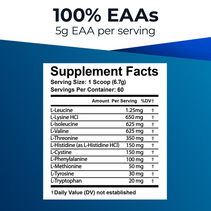 Ultimate 100% Essential Amino Acids Powder [Berry Flavor, 60 (5g) servings] All 9 EAAs & BCAAs (L-Leucine, L-Isoleucine & L-Valine) Amino Acids Suppl