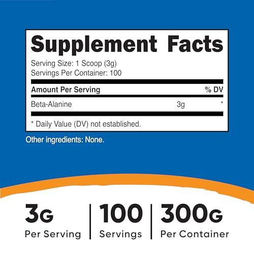 Nutricost Beta Alanine Powder 300 Grams (10.7oz) - 3 Grams Per Serving