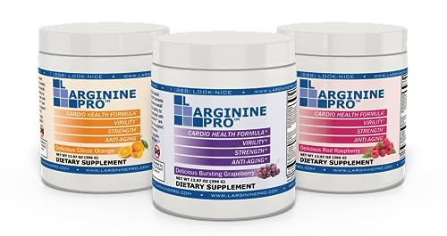 L-ARGININE PRO | 5,500mg L-Arginine Plus L-Citrulline 1,100mg Raspberry, Orange & Grape Powder Drink Mix Supplement for Increased Nitric Oxide Produc