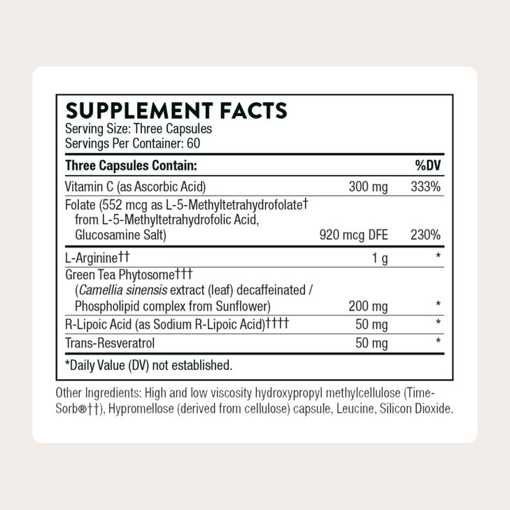 THORNE - L-Arginine Plus - Sustained-Release Cofactors to Support Heart Function, Nitric Oxide Production & Optimal Blood Flow* - 60 Servings