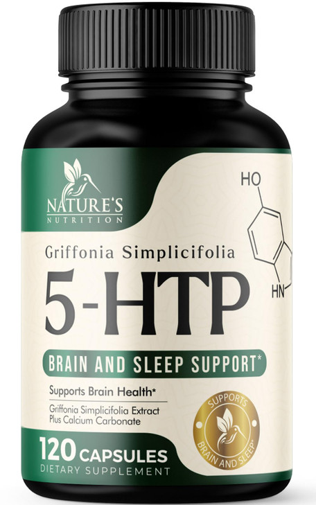 5HTP 200mg Capsules - 5 HTP Supplement Plus Calcium for Brain Health & Sleep Support, Extra Strength Griffonia Simplicifolia 5-HTP Formula, 5 Hydroxy