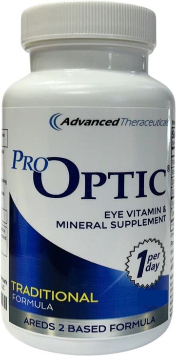 Pro-Optic Traditional Formula Eye Supplement - AREDS 2 Based Vision Support for Adults 50+ - 30 Capsules, 1-Month Supply - Lutein 10mg, Zeaxanthin 2m