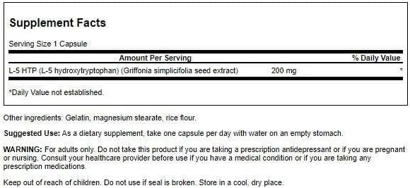 Swanson Ultra Amino Acid Maximum Strength 5-Htp 200 Milligrams 60 Veg Capsules