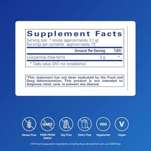 Pure Encapsulations L-Glutamine Powder - Supplement for Immune and Digestive Support, Gut Health and Lining, Metabolism, and Muscle Support* - with P