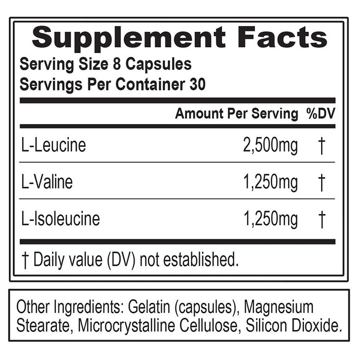 BCAAs Amino Acids Supplement for Men - EVL 2:1:1 5g BCAA Capsules for Post Workout Recovery and Lean Muscle Builder for Men - BCAA5000 Branched Chain