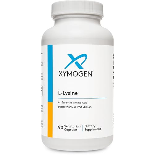 XYMOGEN L-Lysine 1000mg Capsules - Amino Acid Supplement to Support Synthesis of Collagen, Provides Balance to a High Intake of Arginine (90 Capsules