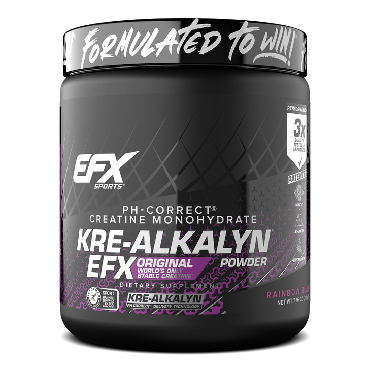 EFX Sports Kre-Alkalyn EFX Powder | pH Correct Creatine Monohydrate Powder Supplement | Strength, Muscle Growth & Performance | 110 Servings (Rainbow