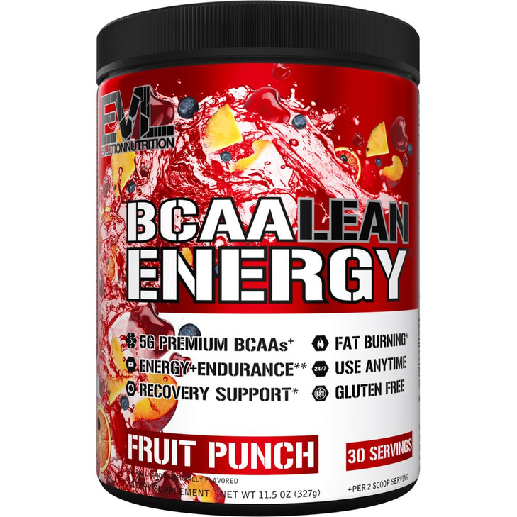 EVL BCAA Lean Energy Powder - Pre Workout Green Tea Fat Burner Support with BCAAs Amino Acids and Clean Energizers - BCAA Powder Post Workout Recover