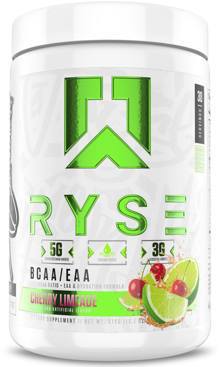 RYSE BCAA EAA Powder - Cherry Limeade - 5g Branched Chain Amino Acids, 3g Essential Aminos, Sugar-Free Electrolytes for Pre & Post Workout Muscle Rec