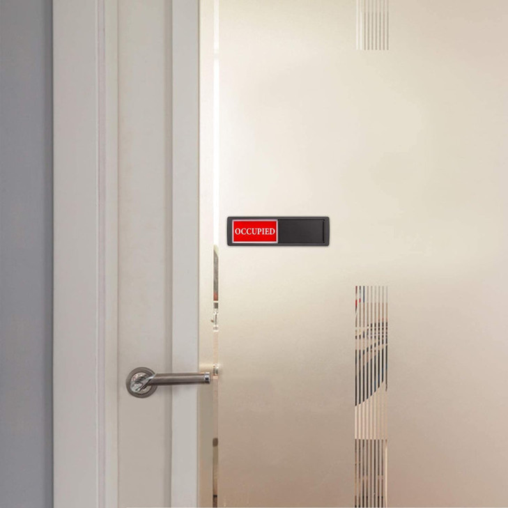 Privacy Sign - Vacant Occupied Sign for Home Bathroom Office Restroom Conference Hotel Hospital, Easy to Read Non-Scratch Magnetic Slider Door Indica