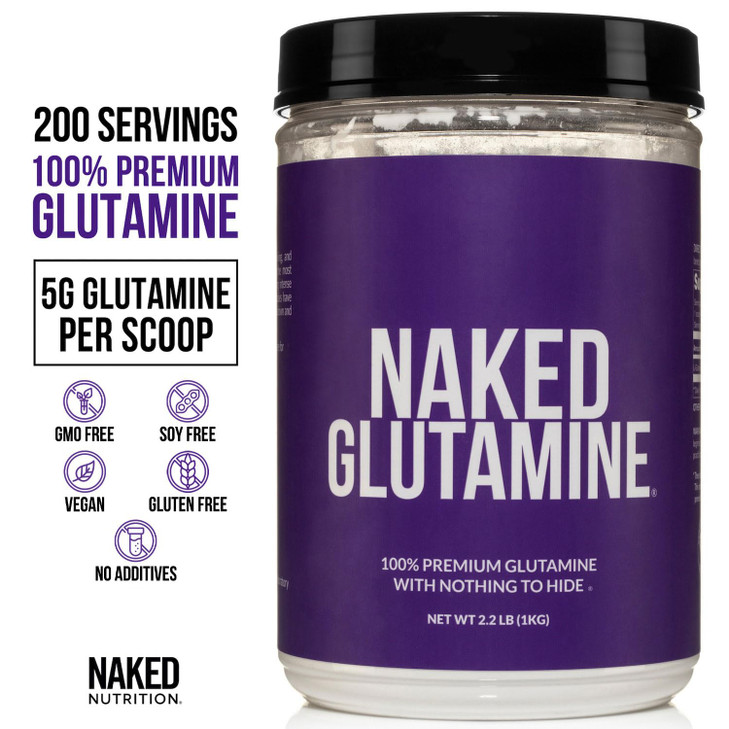 Pure L-Glutamine Made in The USA - 200 Servings - 1,000g, 2.2lb Bulk, Vegan, Non-GMO, Gluten and Soy Free. Minimize Muscle Breakdown & Improve Protei