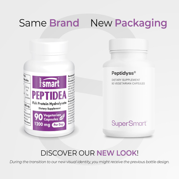 Supersmart Peptidyss 1200mg per Day (Patented & High Potency) - Fish Protein Hydrolysate Supplement - Peptides & Amino Acids Complex | Non-GMO & Glut