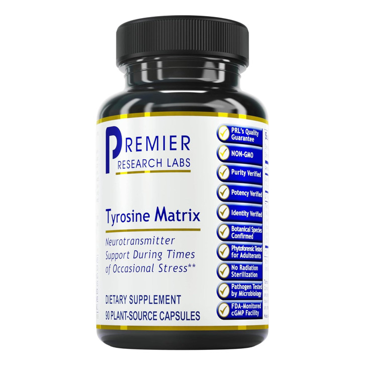 Premier Research Labs Tyrosine Matrix - L Tyrosine Supplement, L-tyrosine 944mg Capsules for Adults, Amino Acid Pills with Red Algae & Rhodiola Rosea
