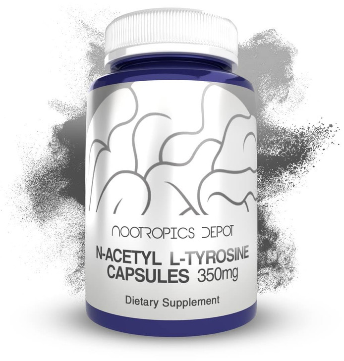 Nootropics Depot N-Acetyl L-Tyrosine Capsules | 350mg | 120 Count | NALT | Amino Acid Supplement | Natural Supplement | Supports Memory, Learning, Fo