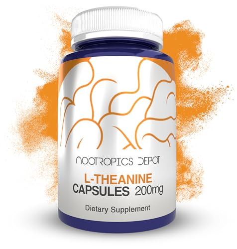 Nootropics Depot L-Theanine Capsules 200mg (180 Count) | Promotes Relaxation | Supports Healthy Stress Levels + Sleep Cycles | Promotes Cognitive Fun