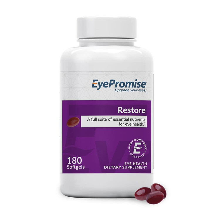EyePromise Restore Eye Health Supplement - 180 Softgels, 90-Day Supply - Omega 3 Supplement with Zeaxanthin, Lutein, Fish Oil, EPA, DHA & Vitamins fo