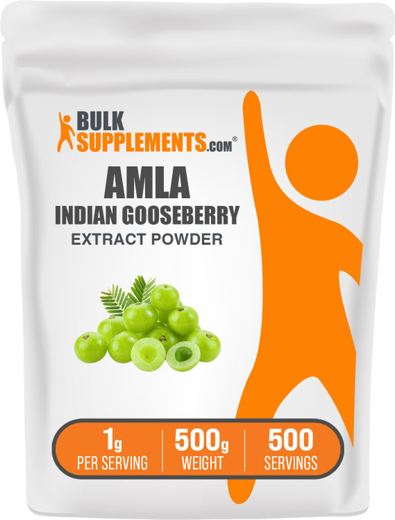 BulkSupplements.com Amla Extract Powder - Indian Gooseberry Extract, Amla Powder - Gluten Free, 1g per Serving, 500g (1.1 lbs) (Pack of 1)