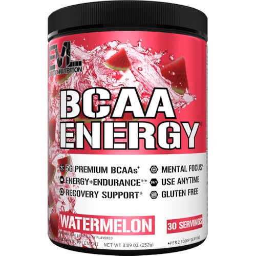EVL BCAAs Amino Acids Powder - BCAA Energy Pre Workout Powder for Muscle Recovery Lean Growth and Endurance - Rehydrating Post Workout Recovery Drink