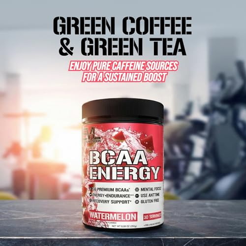 EVL BCAAs Amino Acids Powder - BCAA Energy Pre Workout Powder for Muscle Recovery Lean Growth and Endurance - Rehydrating Post Workout Recovery Drink