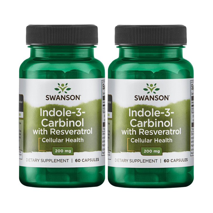 Swanson Indole-3-Carbinol with Resveratrol - I3C Supplement Promoting Cellular Protection - Natural Supplement to Help Maintain Healthy Hormone Balan